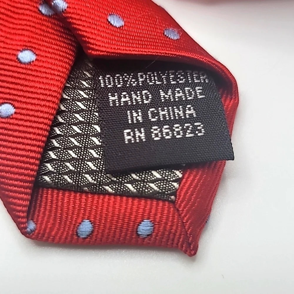 ALEXANDER JULIAN Red Blue Polka Dots Men's Tie
